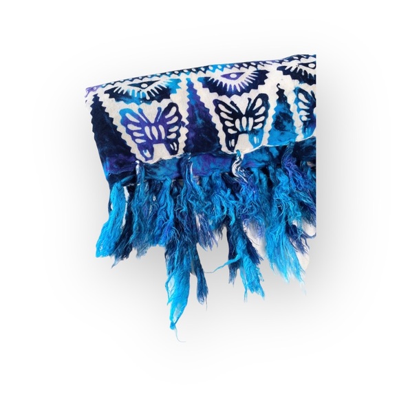 Butterfly Tie Dye Pareo Sarong ꕥ Large Scarf ꕥ Many Ways to Wear ꕥ Purple + Teal - Picture 9 of 16